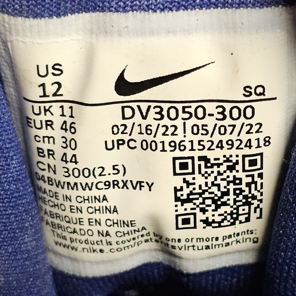 Nike Air Max 1 PRM Premium 'Dirty Denim' Blue Athletic Sneakers Mens Size 12 - Picture 9 of 10